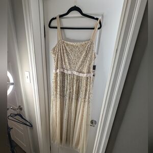 Occasion by Dex Cream and Silver Sequin Dress
